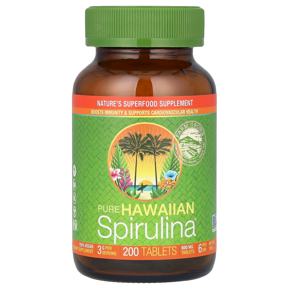 Nutrex Hawaii, Pure Hawaiian Spirulina®, 500 мг, 200 таблеток