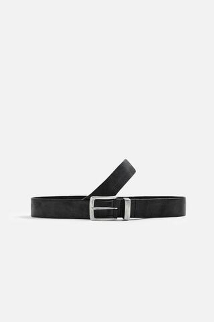 ZARA РЕМЕНЬ ИЗ КОЖИ С ЭФФЕКТОМ ПОТЕРТОСТИ, ЧЕРНЫЙ