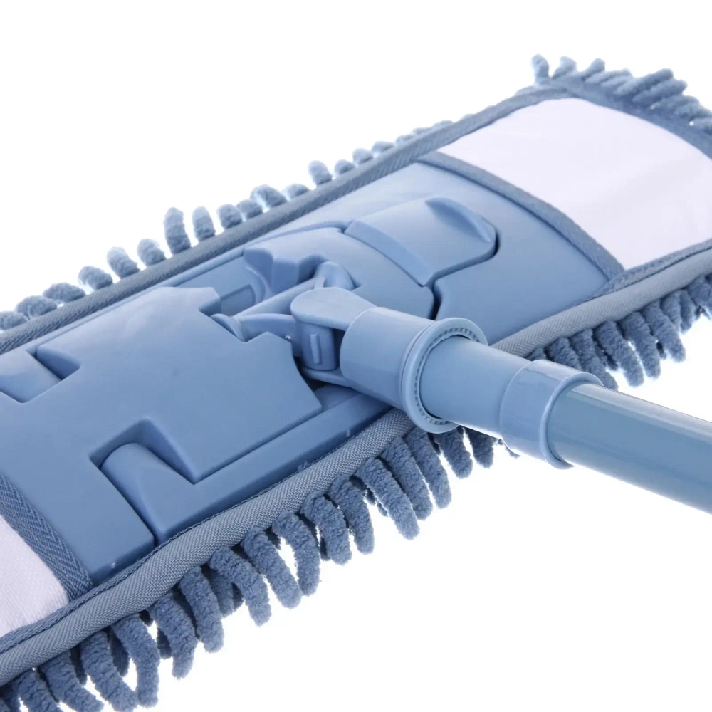 Швабра Селфи с насадкой из микрофибры синяя насадка букли 100гр.