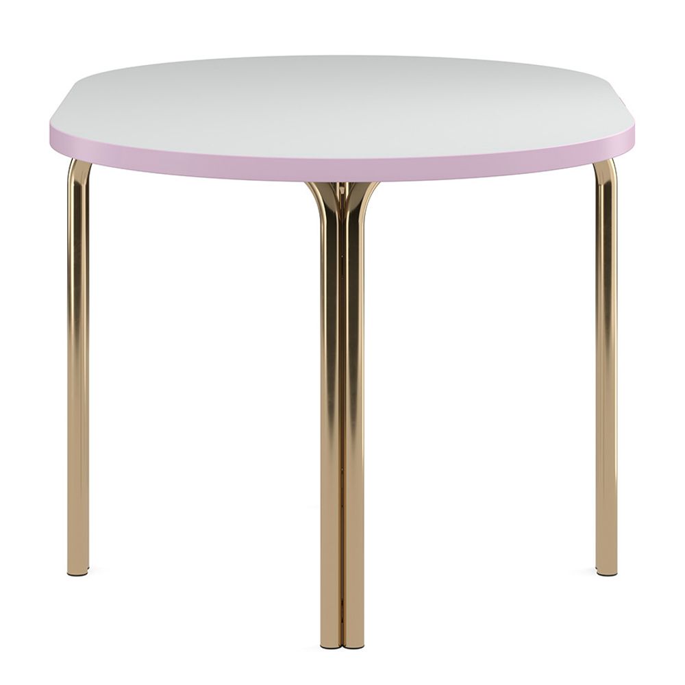 Столик кофейный Ror, 75х50 см, латунь/серый/розовый