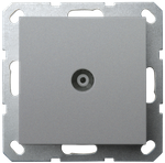 Розетка TV Φ9.5mm оконечная с накладкой, цвет Алюминий