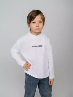 Лонгслив для мальчика, белый, в школу