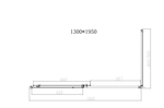 Душевой уголок Slim-N VSR-4SN9013CGB, 1300*900, черный, стекло тонированное