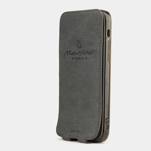 Чехол для iPhone 12 Pro Max из натуральной кожи теленка, серого цвета