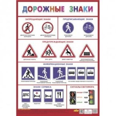 Плакат печатный на картоне, А1, Дорожные знаки, изд. Литур,  116.1
