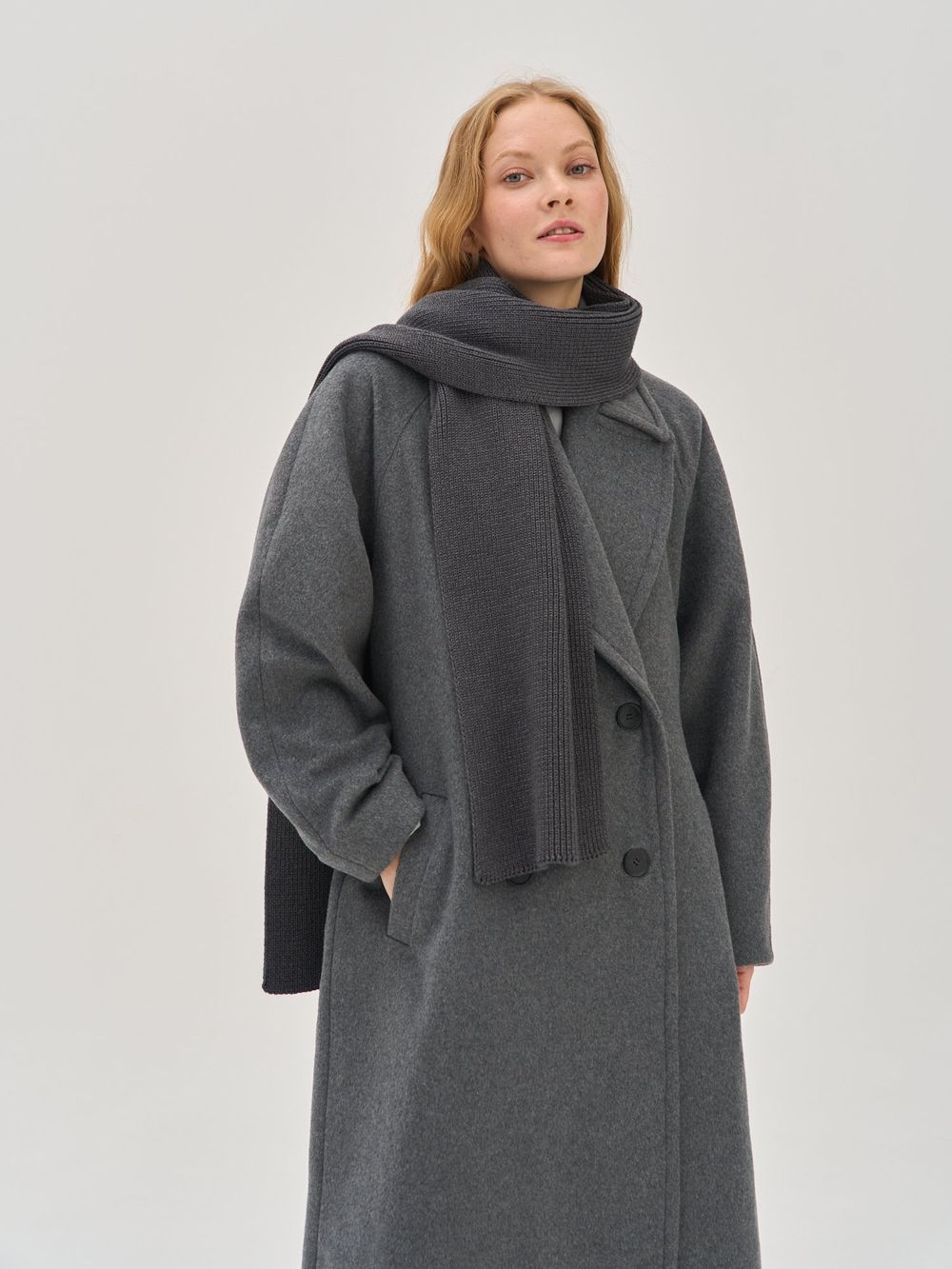 Шарф хлопковый "Графит"