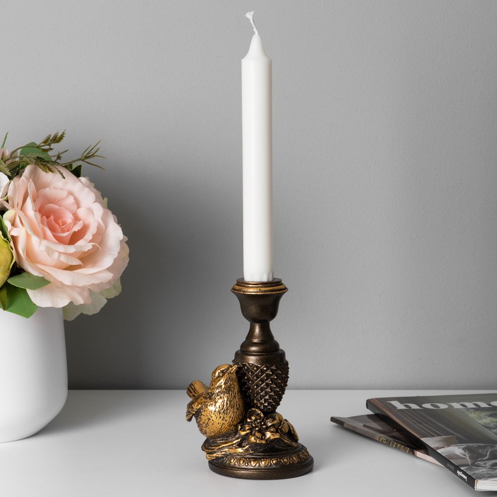 Подсвечник Птичка Терра левый Бронза