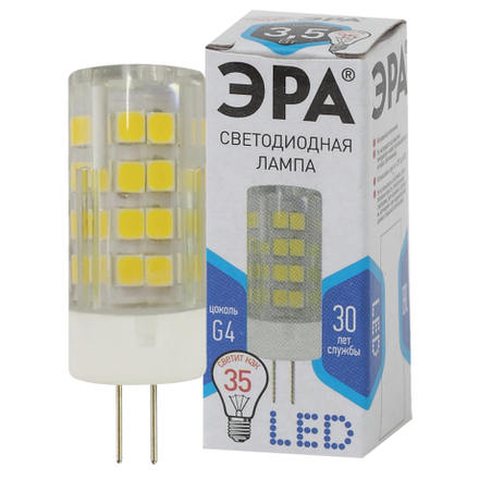 Лампа светодиодная ЭРА STD LED JC-3,5W-220V-CER-840-G4 3,5Вт керамика капсула нейтральный белый свет G4