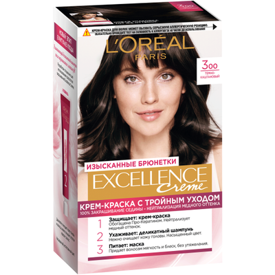 L'OREAL Excellence.Крем-краска д/волос,Тёмно-каштан,3,00