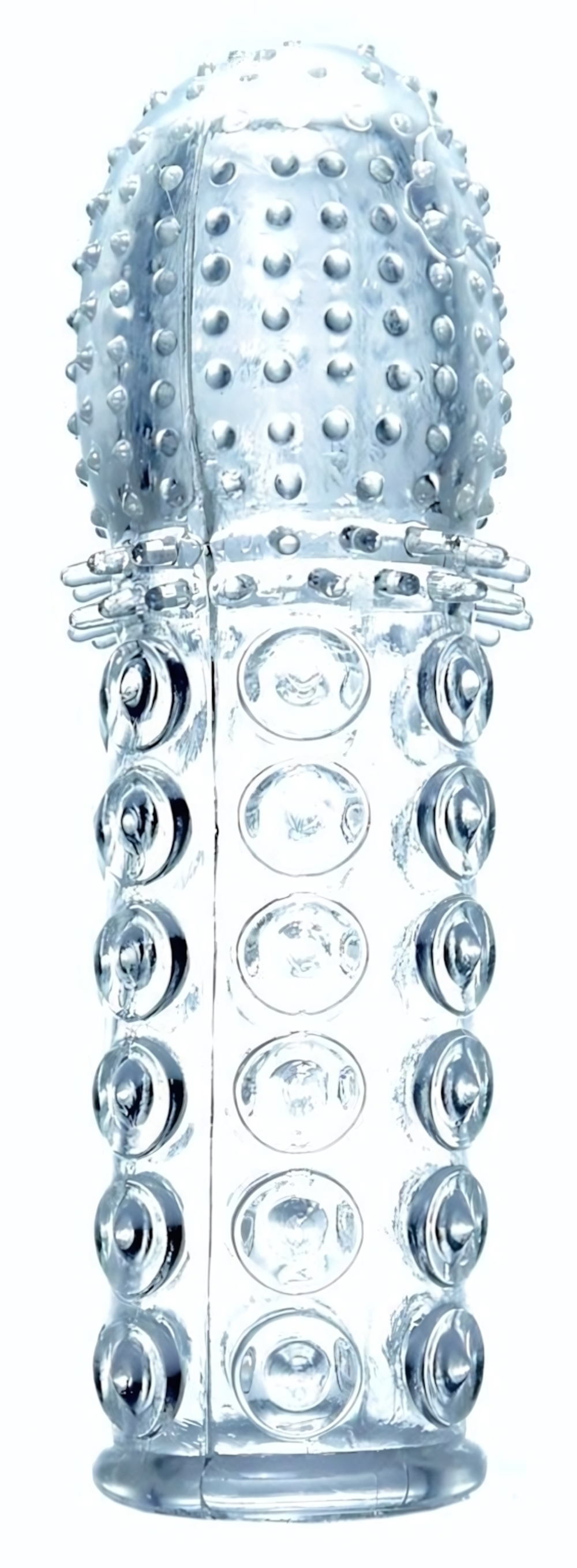 Прозрачная закрытая насадка на пенис - 13,5 см. (Цвет: прозрачный)