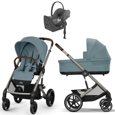 Коляска Cybex Balios S Lux TPE complete Cloud T Mirage Grey Plus Base T 4 в 1 Stormy Blue с дождевиками