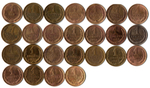 Набор 1 копейка СССР (25 монет без повторов) 1968-91 м,л. №2