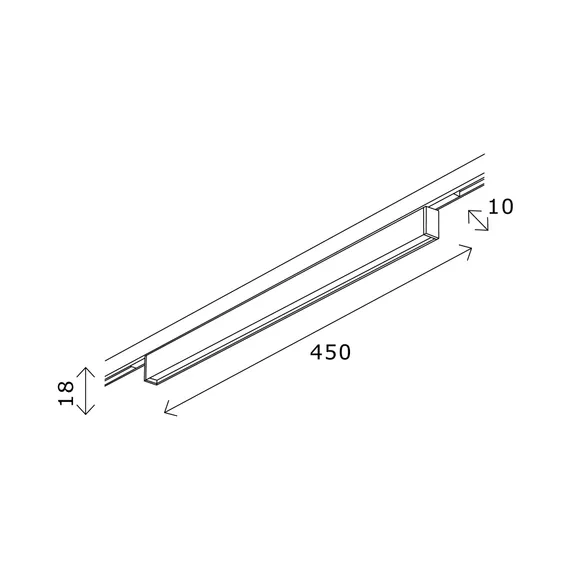 ST665.436.12 Магнитный трековый светильник Черный LED 1*12W 3000K 320Lm Ra>80 100° IP20 L450xW10xH18 СУПЕР5