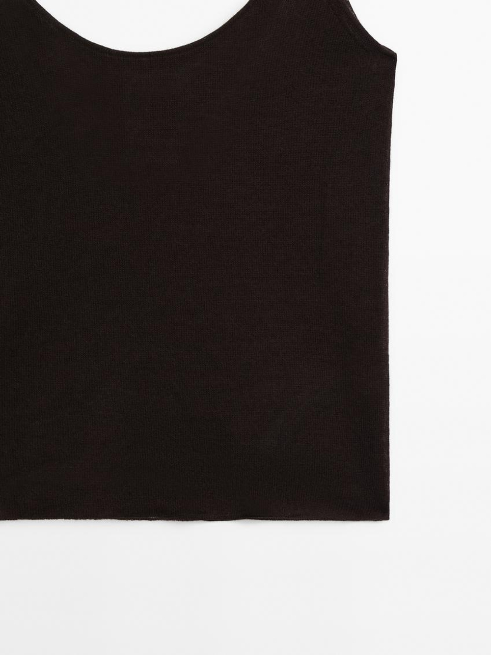 Massimo Dutti Топ на тонких бретелях - Limited Edition, коричневый