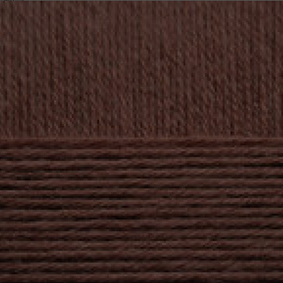 Пряжа "Подмосковная", 50% шерсть, 50% акрил, 100гр-250м, коричневый