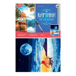 Nömrəli Rəngləmə Lori Çərçivədə  30*40 СМ "Лунная ночь"