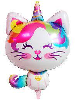 К 32 супер Кот-единорог, Фольгированный шар. Б069 Б070