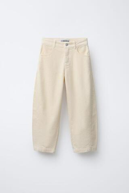 ZARA Х BENSIMON ® ВЕЛЬВЕТОВЫЕ БРЮКИ, ЦВЕТ СЛИВОЧНОГО МАСЛА