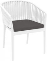 Кресло пластиковое с подушкой Siesta Contract Portofino, белый, темно-серый