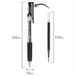 Ручка гелевая автоматическая с грипом BRAUBERG "GLA", ЧЕРНАЯ, стандартный узел 0,5 мм, линия письма 0,35 мм, 144215