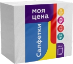 Бумажные салфетки Моя цена 1 слой 24*24см 90шт
