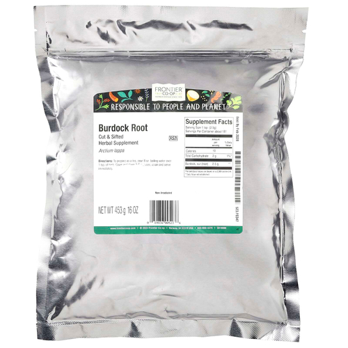 Frontier Co-op, нарезанный и просеянный корень лопуха, 453 г (16 унций)