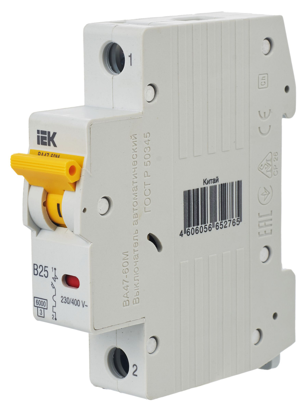 KARAT Автоматический выключатель ВА47-60M 1P B 25А 6кА IEK
