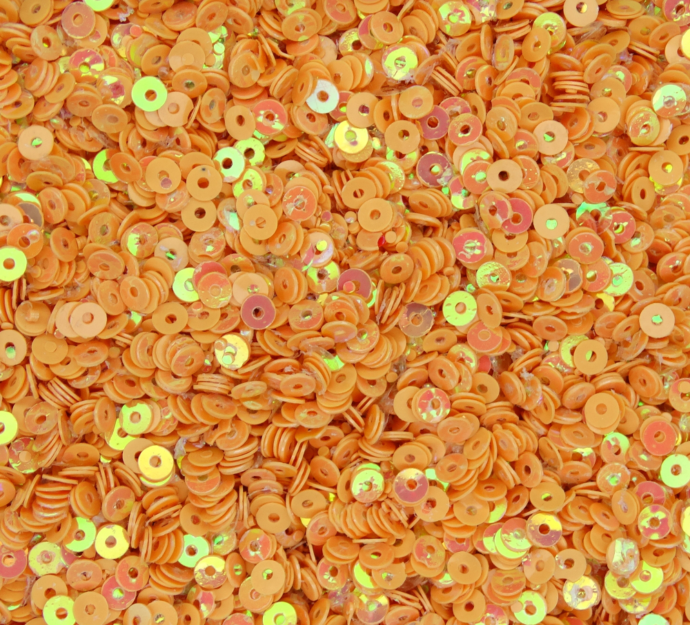 ПН004ДС3 Пайетки круглые плоские, цвет: оранжевый непрозрачный (с перламутровым AB),  3 мм, 10 грамм