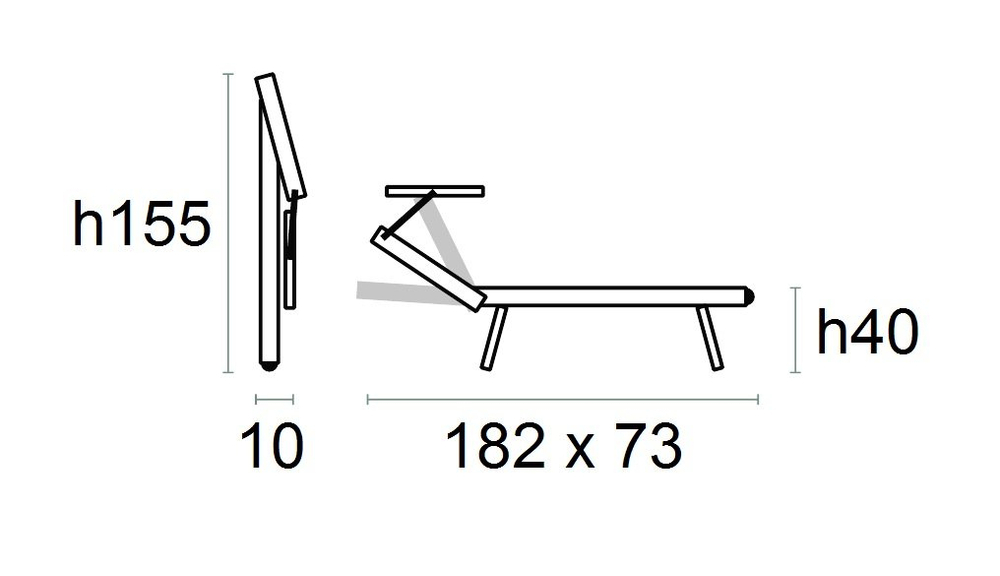 Шезлонг-лежак металлический Magnani 501, черный