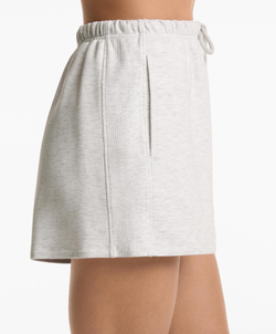 Oysho Шорты широкие с хлопком и модалом, бледно-серый меланж