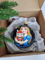 Шар стеклянный "Щелкунчик" ручная роспись