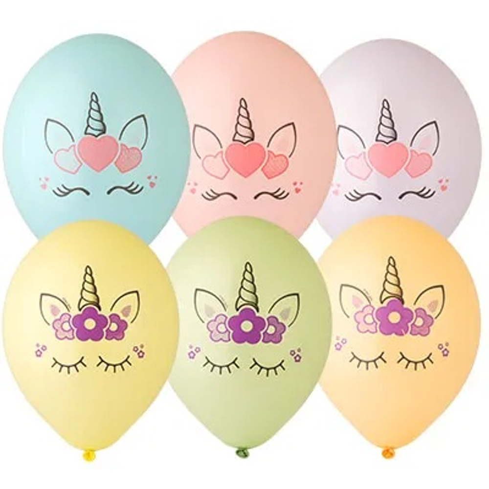 Воздушные шары Единорог Голова 36 см с гелием и обработкой