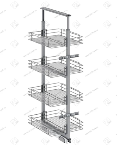 S-1113-C Шкаф-колонна в базу 300 мм ,Starax, 4-х ярусная, (230х510х1100-1250 мм)