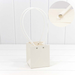 Пакет подарочный 13х11.5х11.5см Ваза для цветов (Белый)