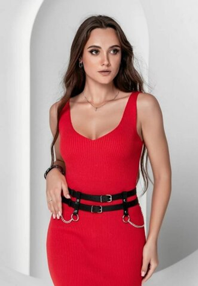 Баска пояс Reya кожа черный L/XL