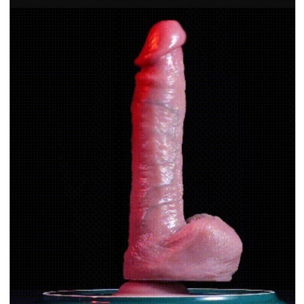 Реалистичный вибратор с подогревом и пульсацией (21,5 см.* 4 см.)