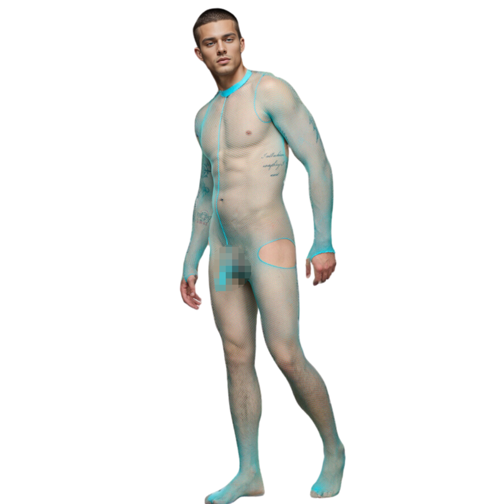 Мужской кэтсьют в сетку с доступом бирюзовый LaBlinque LB15720