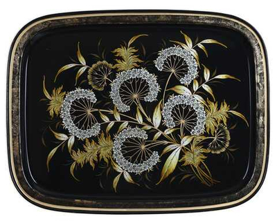 Жостовский поднос декоративный, размер 45х35 см (A19), металлический