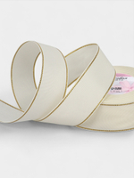 Лента репсовая, с золотым люрексом, 40 мм, молочная №008, 10508041