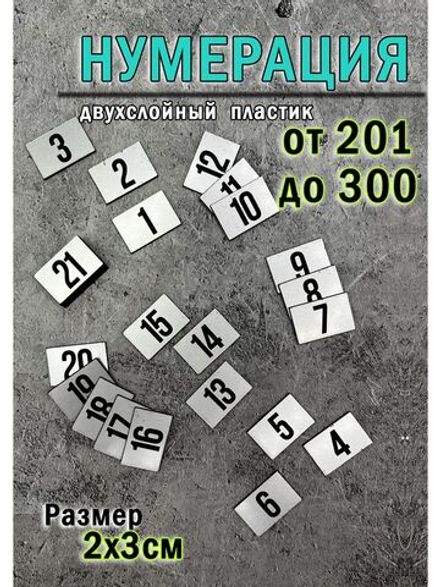 Нумерация гардеробная 201-300
