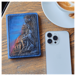 Чехол на паспорт «Городские мотивы» синий