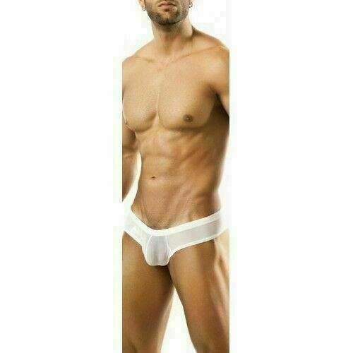 Мужские трусы брифы белые прозрачные Joe Snyder White Brie