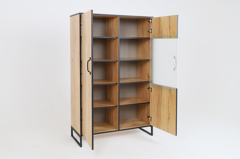 Шкаф-витрина Ивару Виртон-21, Дуб крафт золотой