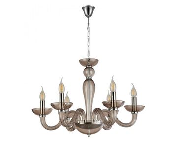 Подвесная люстра 6*E14 8646/С chrome coffee хром/кофейный ARLETTE Newport