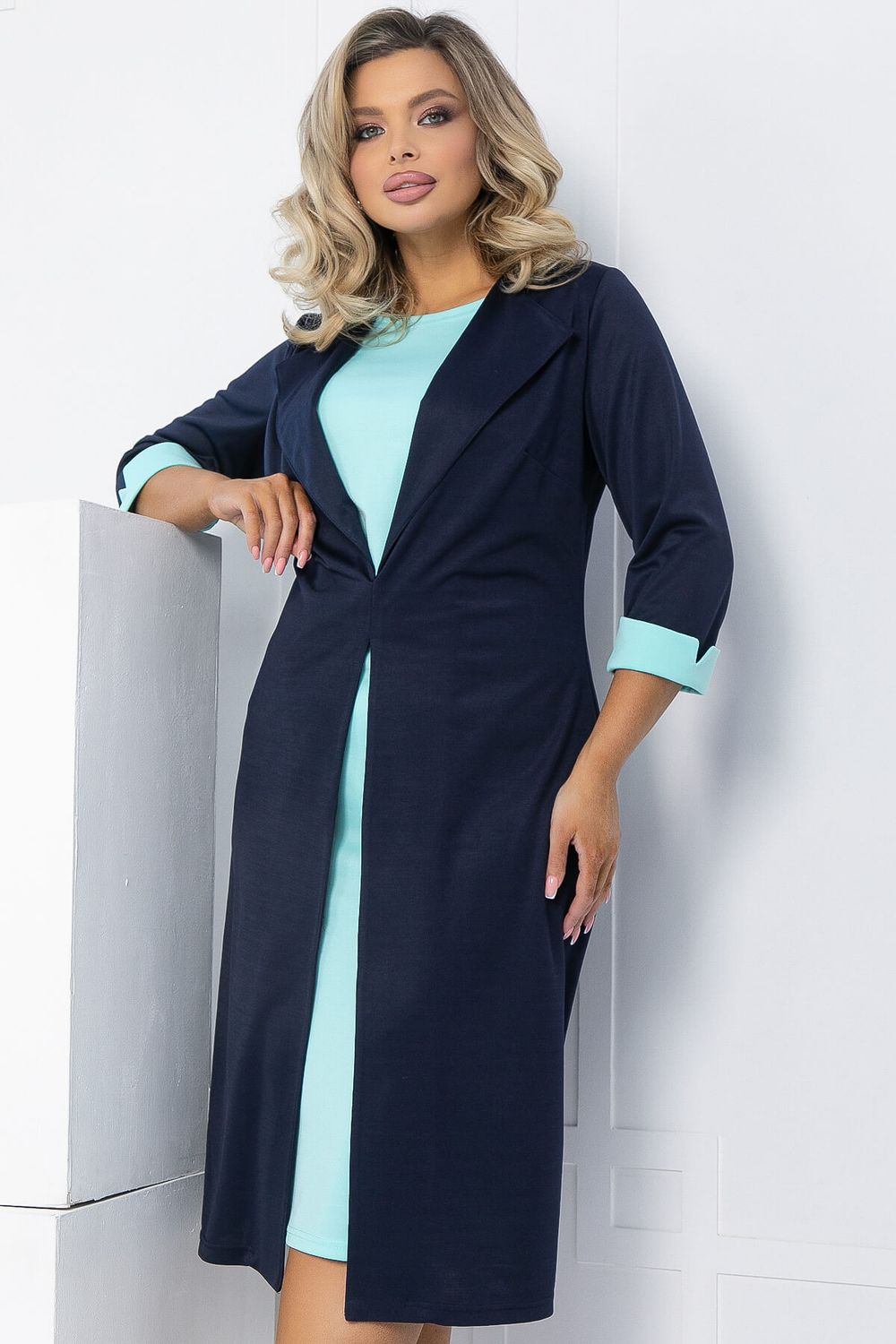 Платье На шпильке (синий/мята) П12678-4 LT Collection