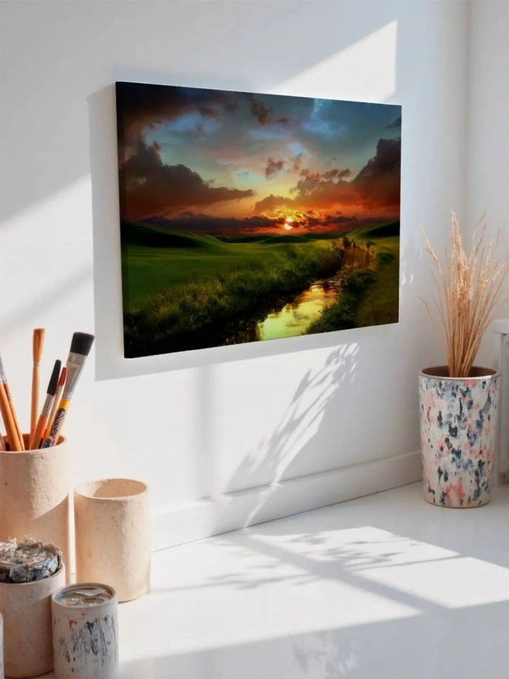 Картина на стену 40 X 50 Закат на реке