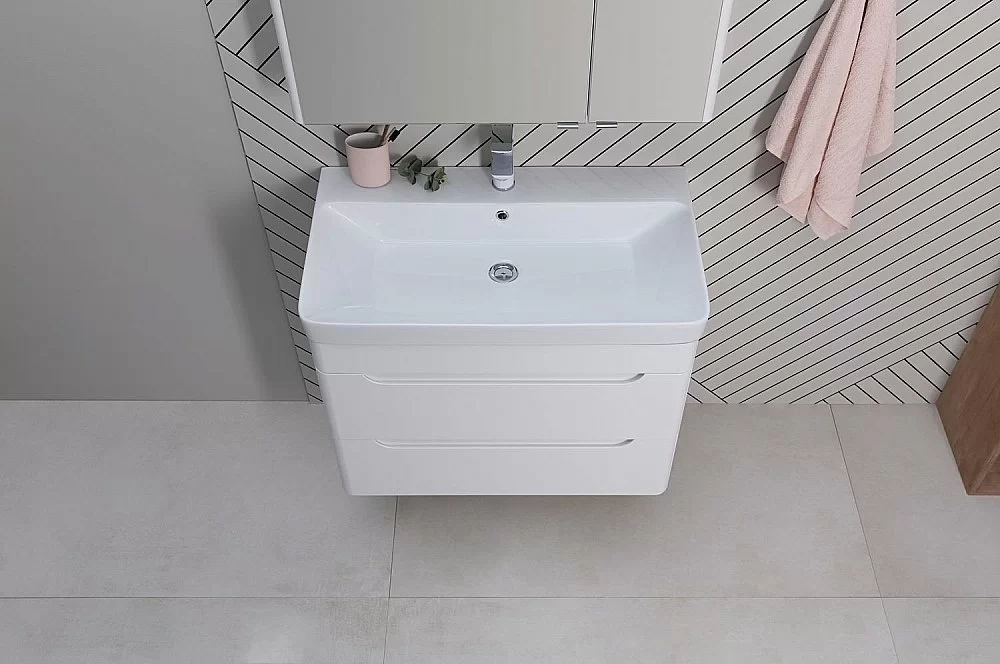 Тумба с раковиной Aquanet София 274002 80 белый глянец