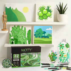 NICETY акриловые маркеры 1-5 мм, 32 шт, Green