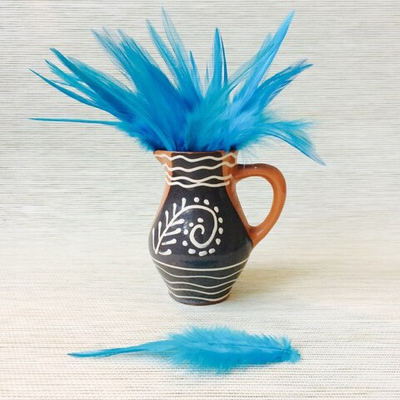 Перья петуха голубые 10 - 15 см. 20 шт.