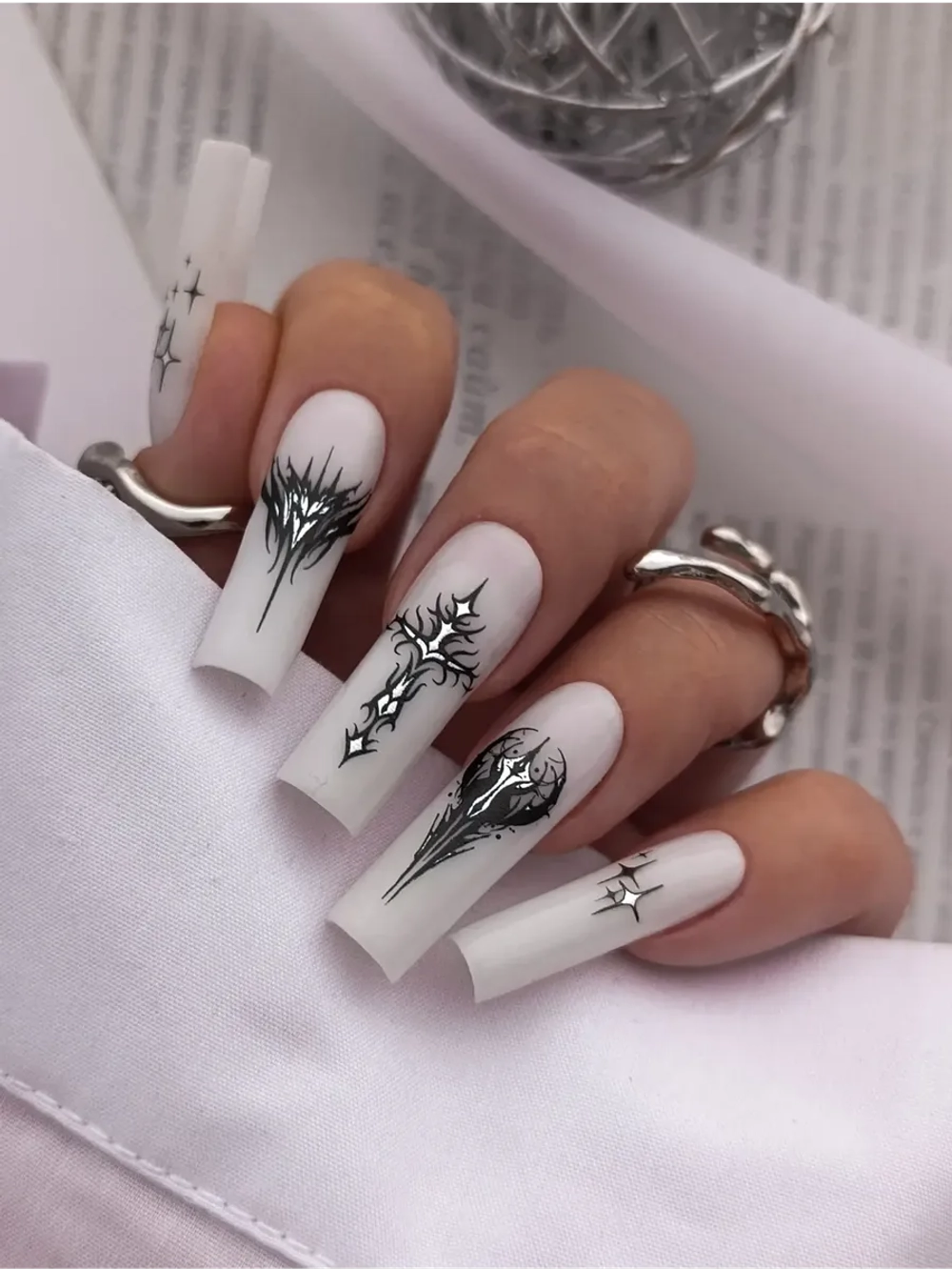 Lucky Rose Слайдеры наклейки для длинных ногтей 405